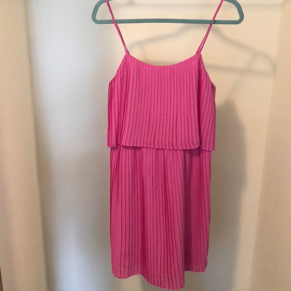 Pink pleat dress
